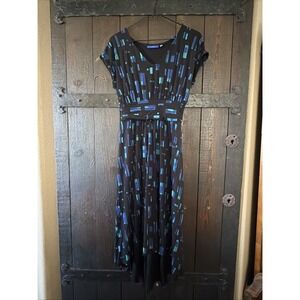 Apt 9 Women's Dress Size Petite XS Long Length High Low V-Neck Short Sleeve E262